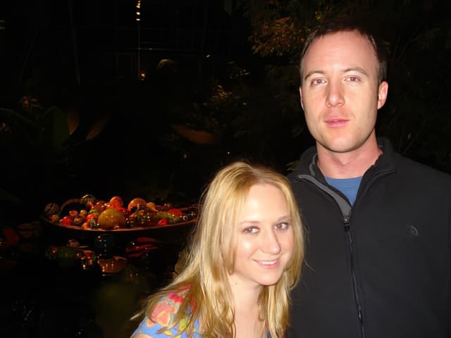 Lara & Allen in front of the marbles