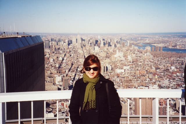 Maria on top of World Trade Center