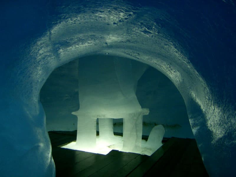 Inside ice grotto