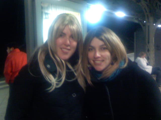 Anna and Sarah in clubbing disguise