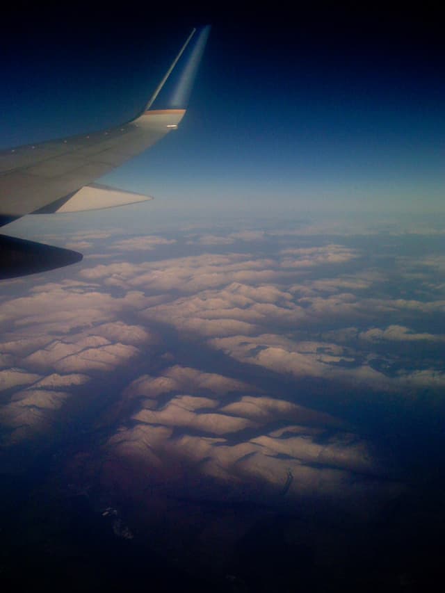 Airplane window view