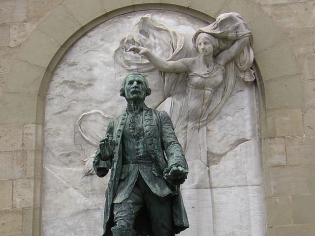 Statue on chateau wall