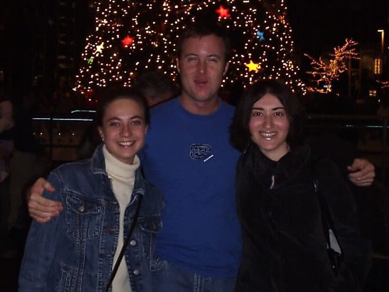 Natasha, Allen, and Dasha before ice skating