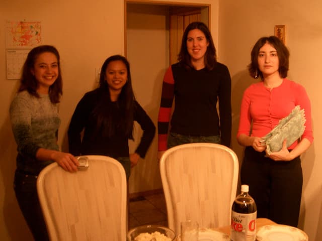 Natasha, Jumel, Anna, and Dasha at Thanksgiving