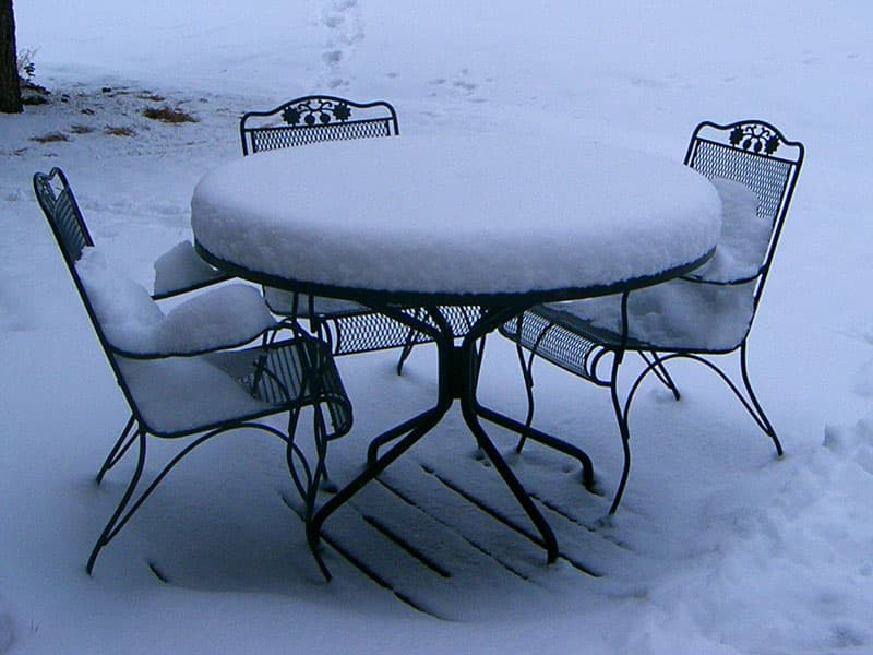 Snowy back yard in Colorado