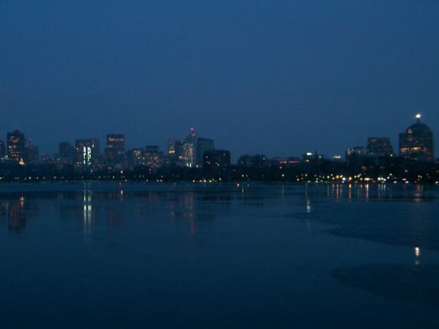 Boston, Charles River at twilight