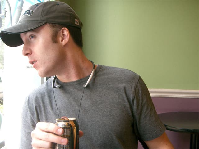 Allen looking out the window