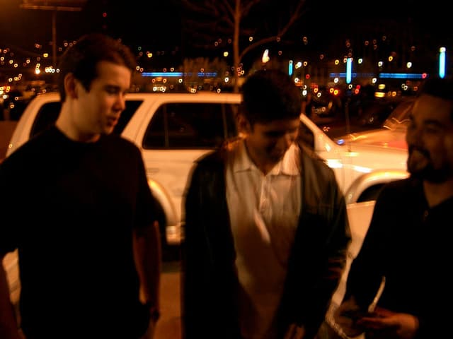 Brandon, Arvind, Robin outside Touch