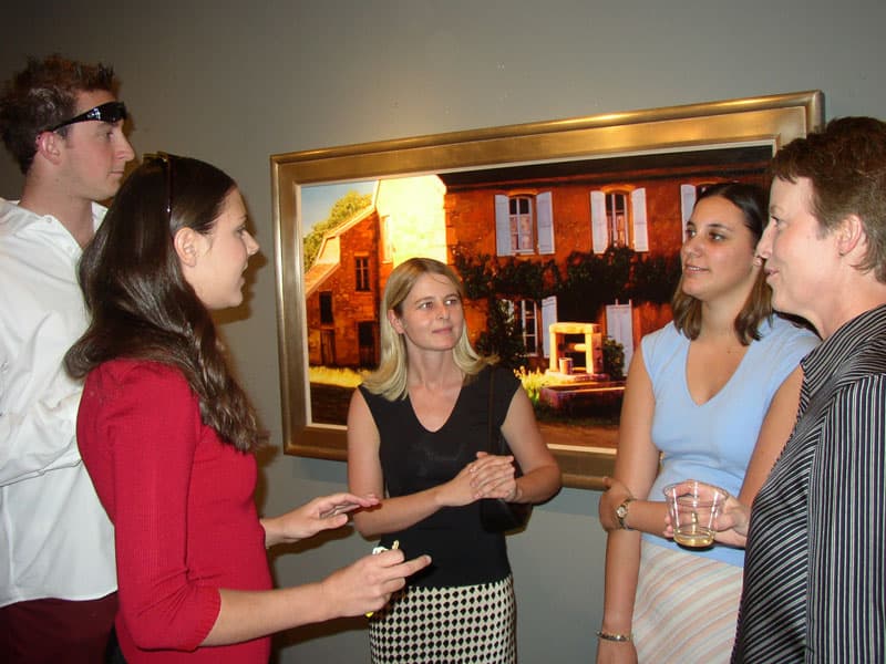 Family and friends at gallery opening