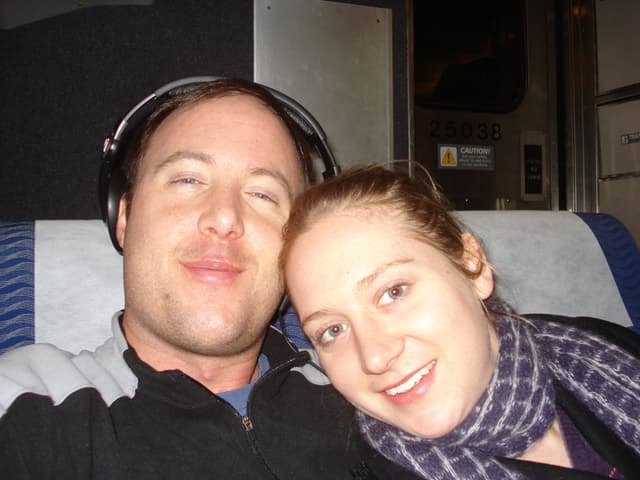 Allen & Lara on Amtrak train