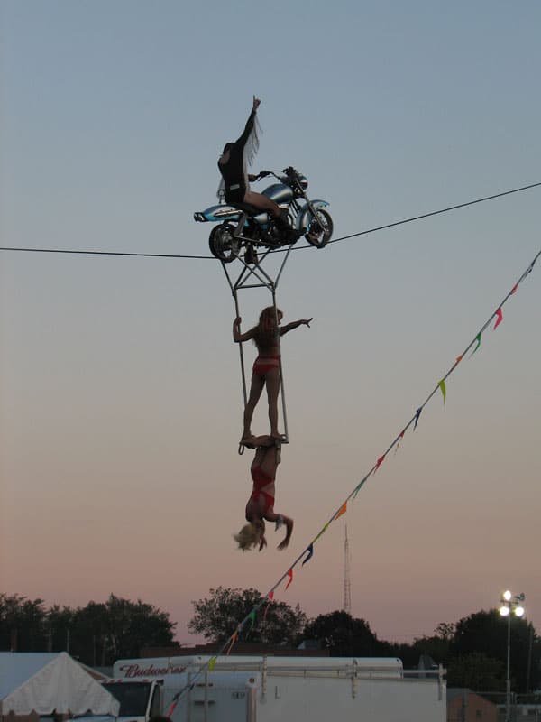 Tightrope motorcycle show