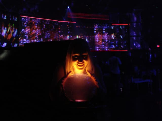 Lara and crystal ball