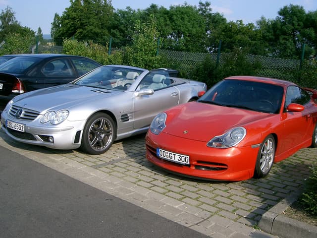 Mercedes SL65 AMG and Porsche GT3