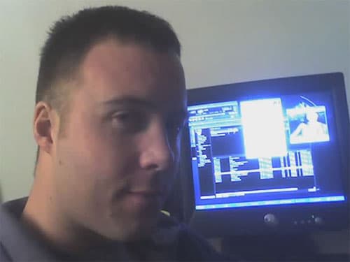 At my computer