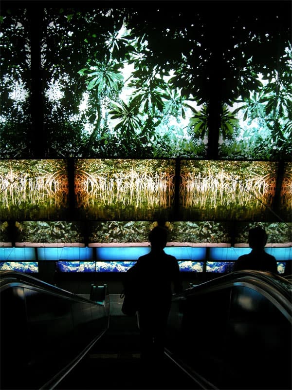 Above escalator