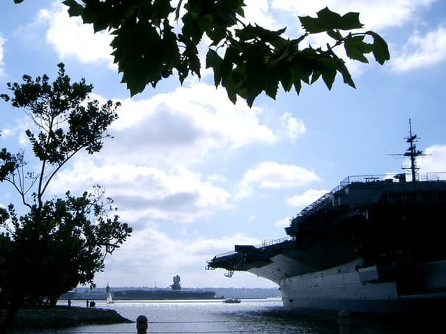 Navy ships in San Diego harbor